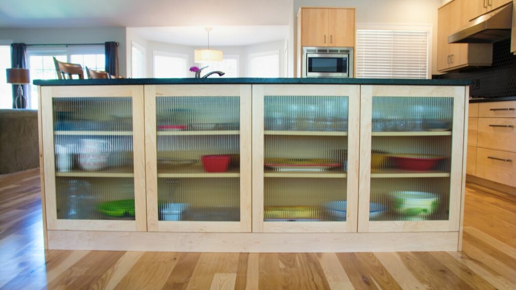 Glass kitchen cabinets