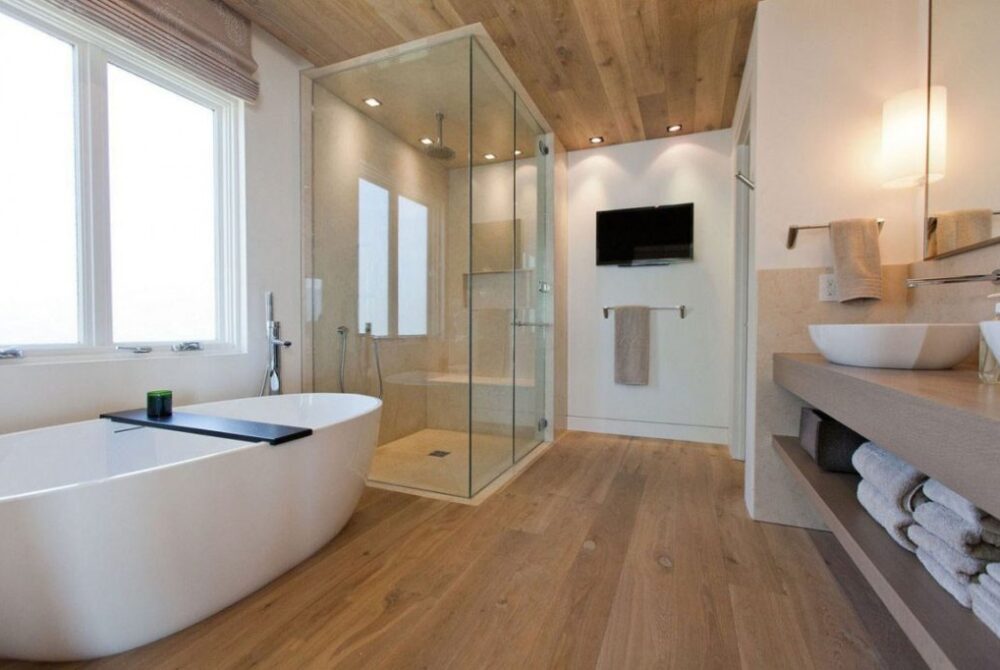 spacious bathroom remodel