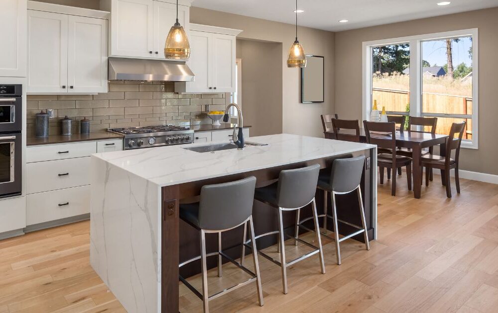 waterfall kitchen island