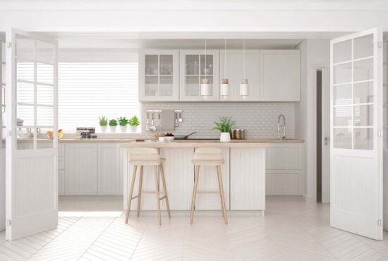 beige kitchen cabinets