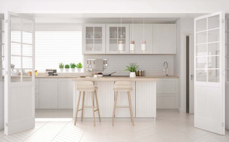 beige kitchen cabinets