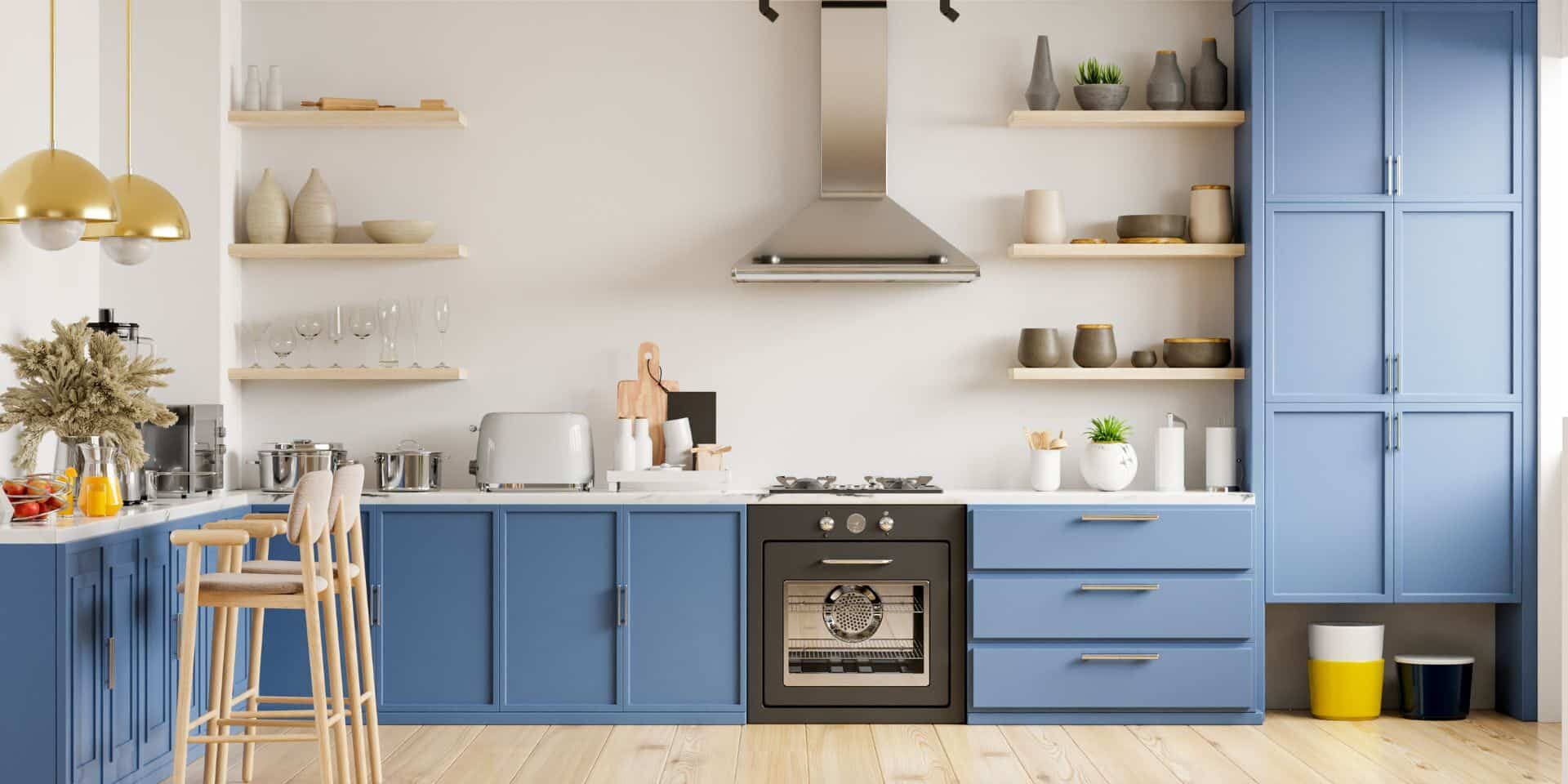 dark blue kitchen cabinets