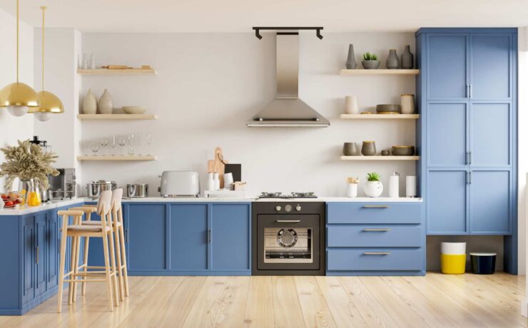 dark blue kitchen cabinets