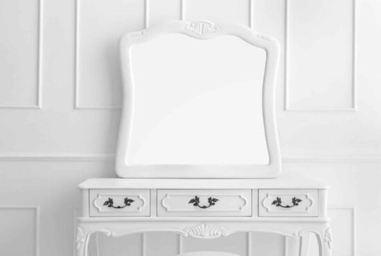 white desk for vanity