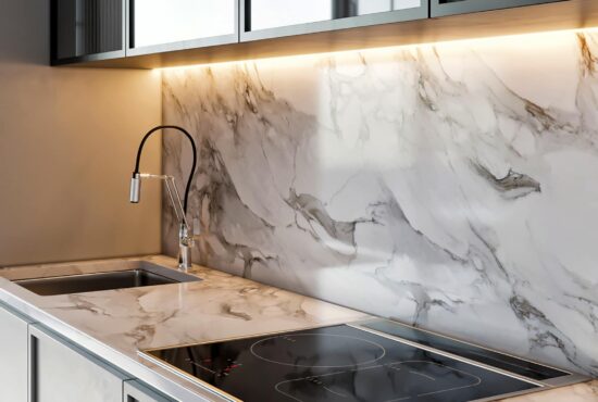 quartz backsplash