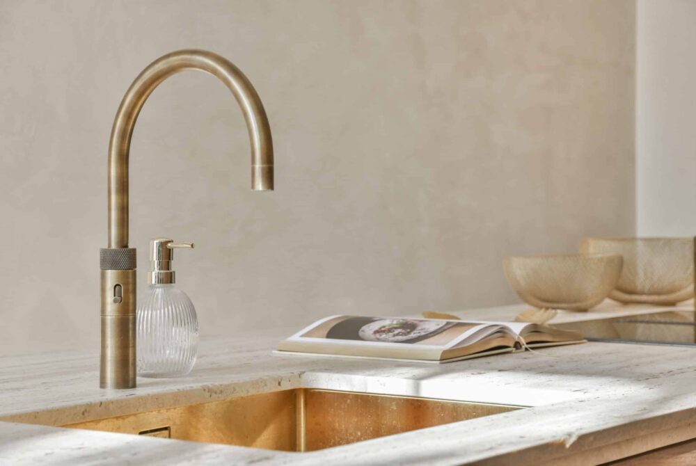 brass kitchen faucet