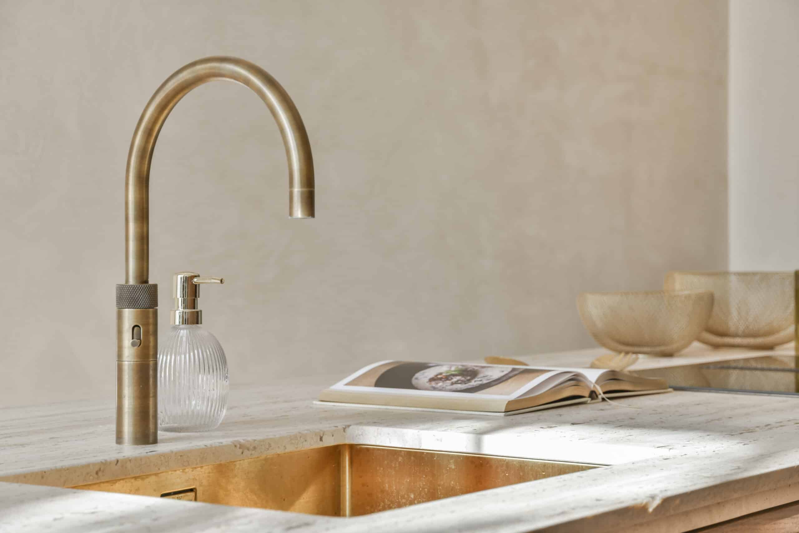brass kitchen faucet