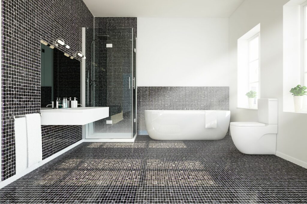 black-bathroom-tile