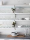 floating shelves in kitchen